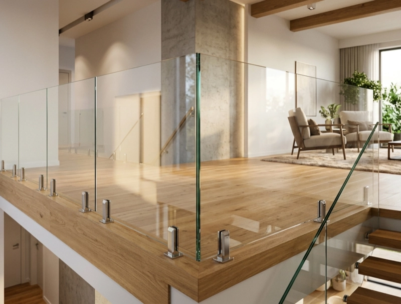 Balustrada szklana na antresolę