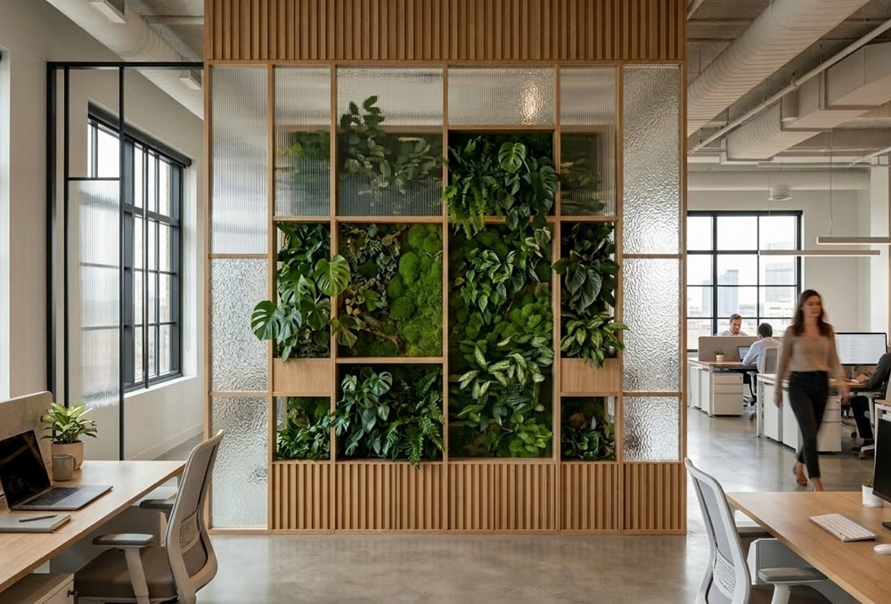 Szkło ornamentowe w biurze