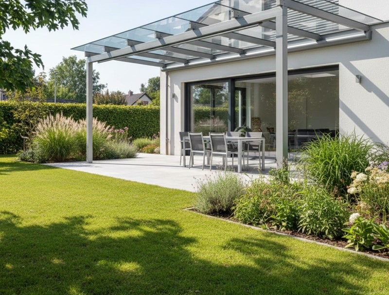 Zadaszenie tarasu ze szkła hartowanego